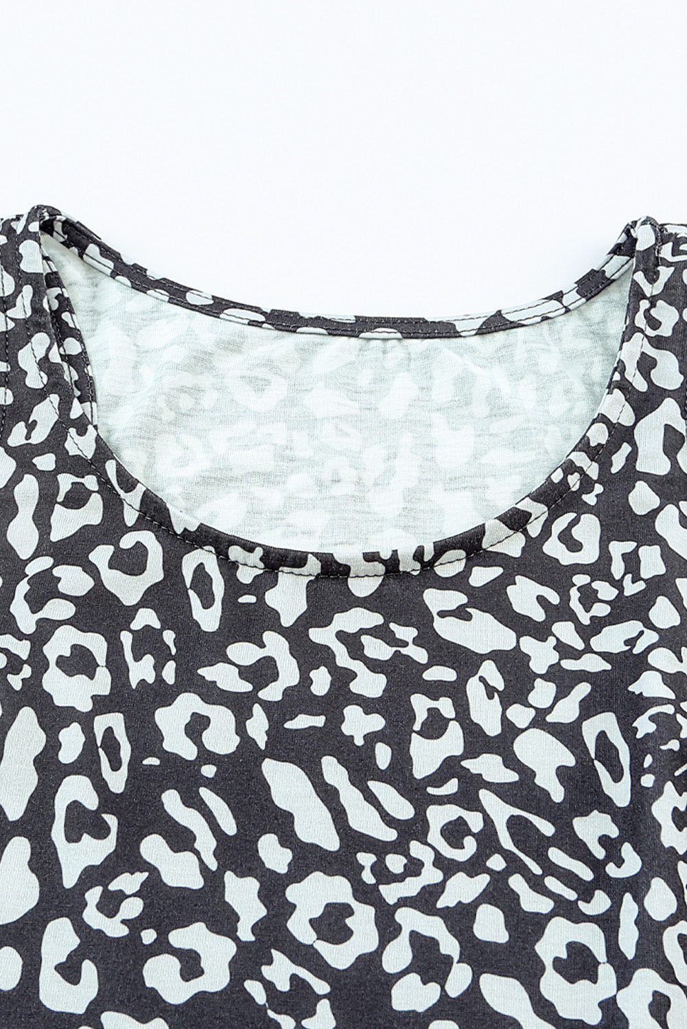 Rose Leopard Print Pocketed Sleeveless Maxi Dress