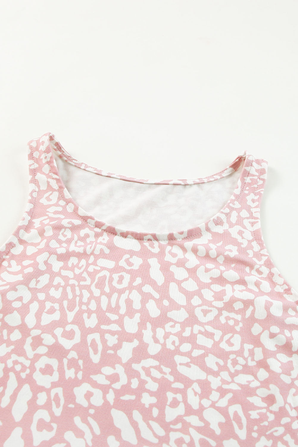 Rose Leopard Print Pocketed Sleeveless Maxi Dress