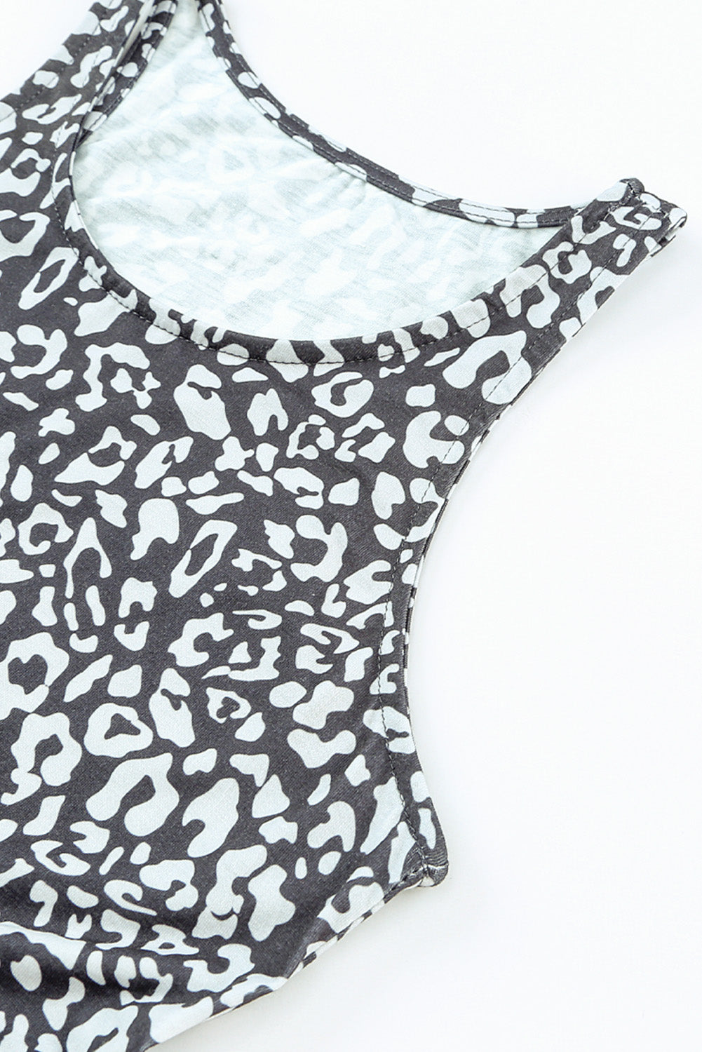 Rose Leopard Print Pocketed Sleeveless Maxi Dress