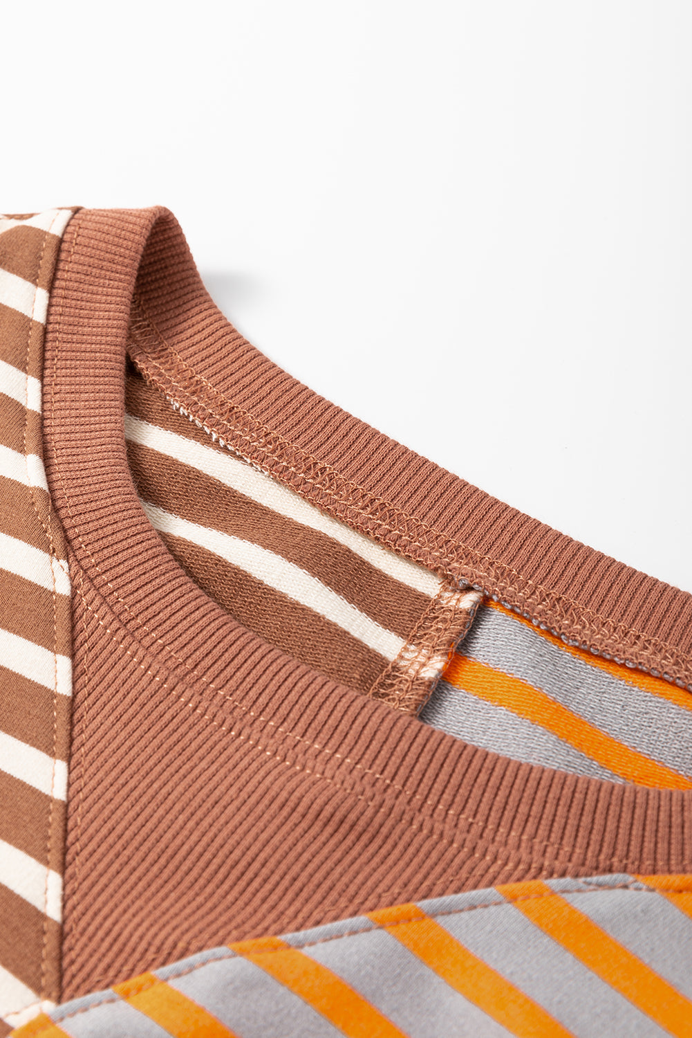 Casual Stripe Colorblock Drop Shoulder Oversize Sweatshirt