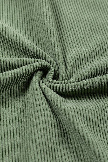 Grass Green Ribbed Corduroy Oversized Sweatshirt