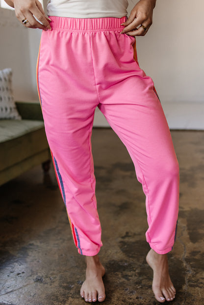 Pink Counting Rainbows High Waist Sweatpants