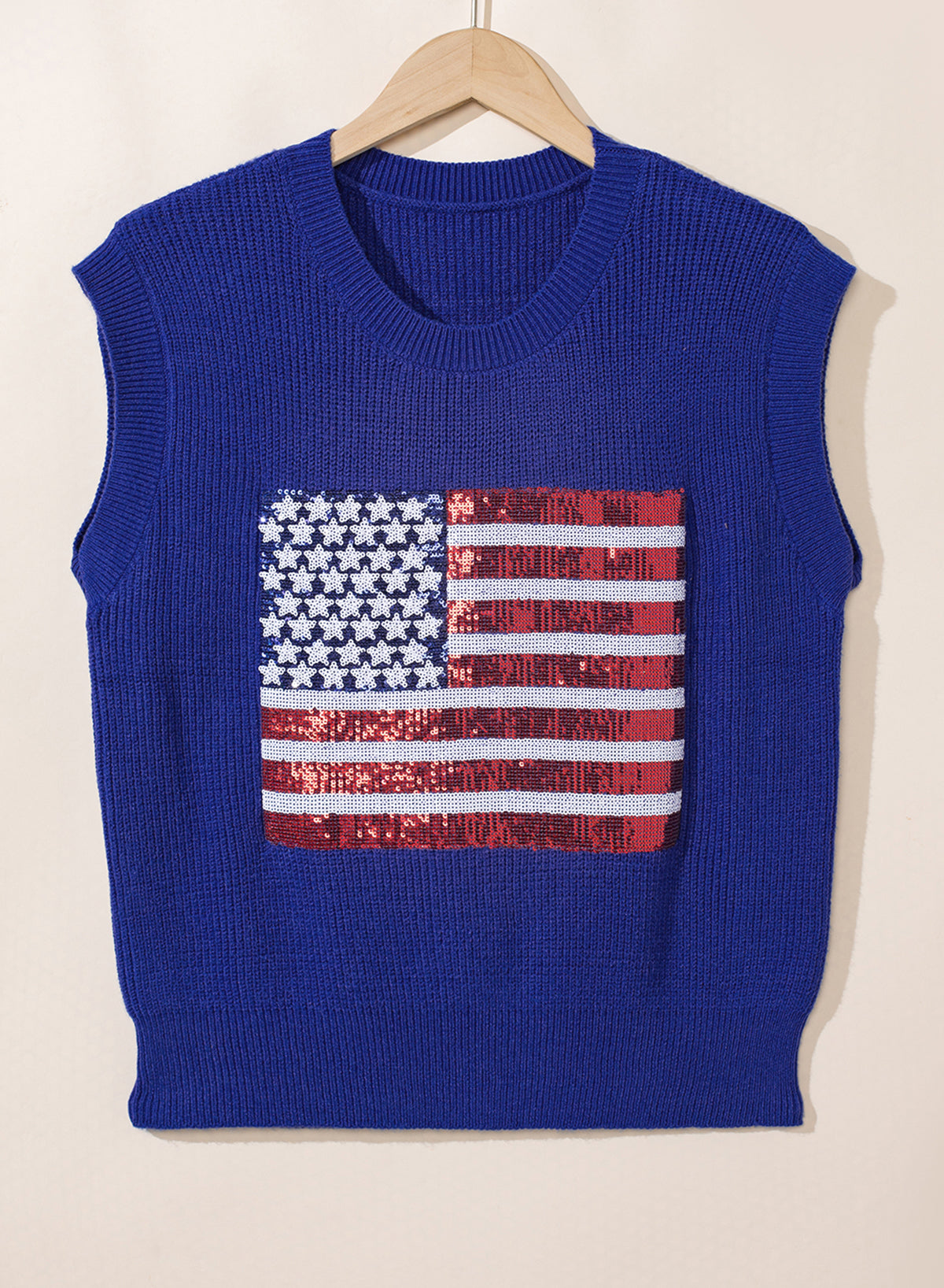 Bonbon Sparkling American Flag Knitted Vest