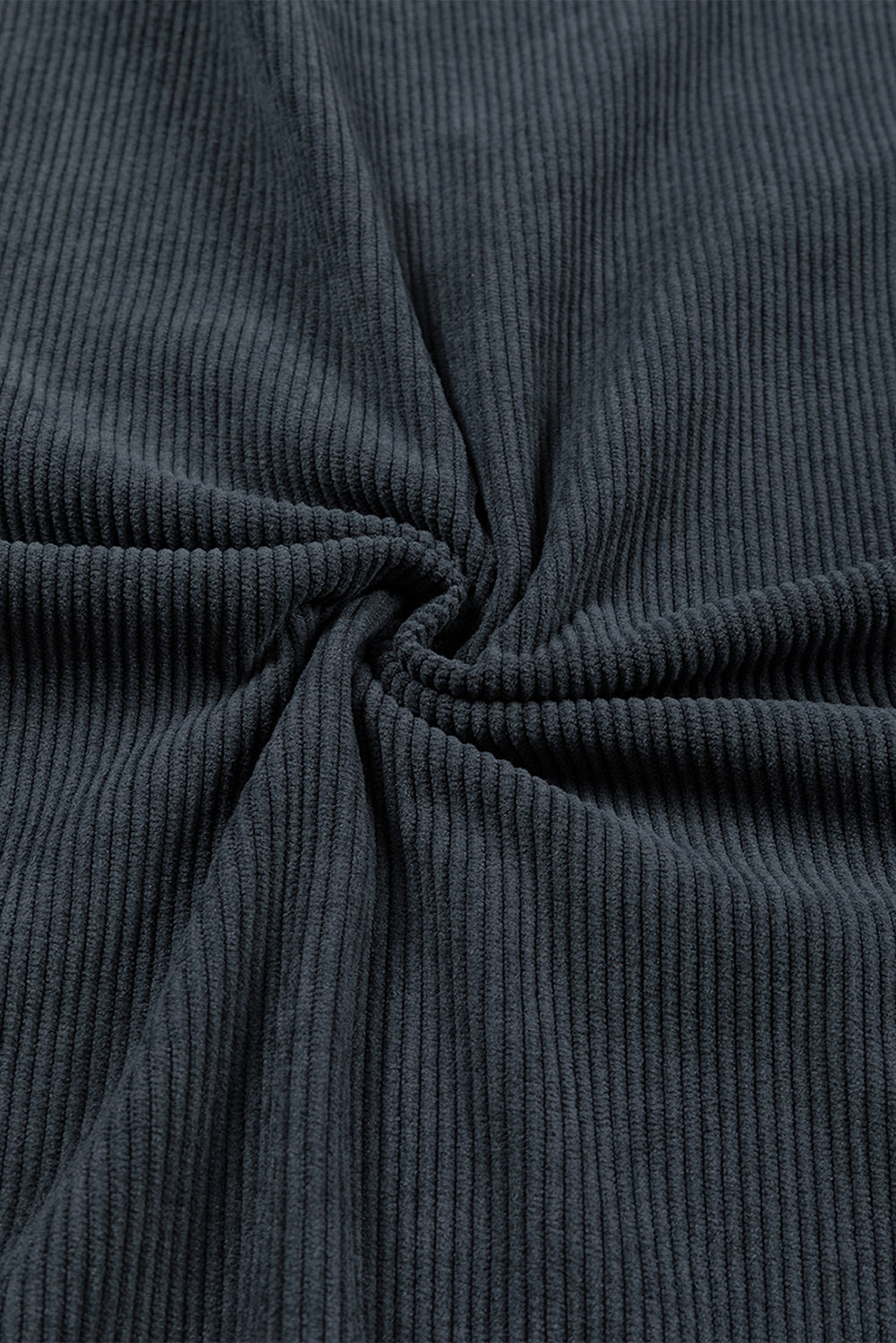 Dark Blue Ribbed Corduroy Oversized Sweatshirt