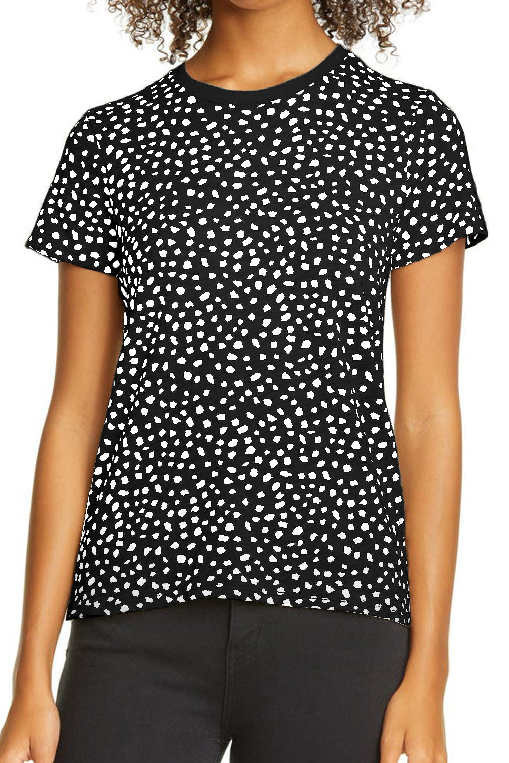 Apricot Cheetah Print O-neck Short Sleeve T Shirt