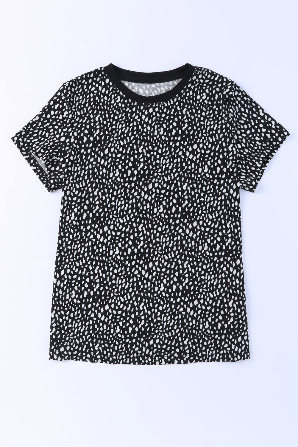 Apricot Cheetah Print O-neck Short Sleeve T Shirt | Dia&Popo