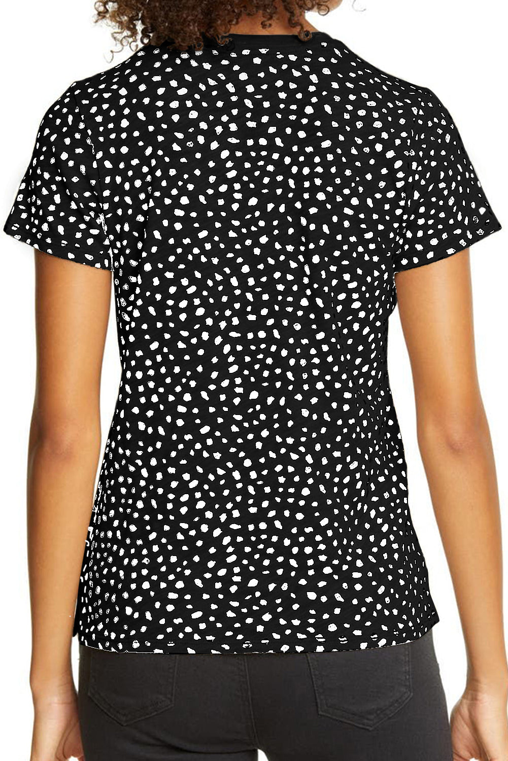 Apricot Cheetah Print O-neck Short Sleeve T Shirt